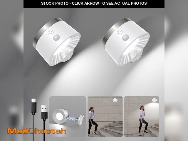 Lot 74-12715020 - Moobibear Motion Sensor Wall Light Indoor 2Pcs, 3500mAh Rechargeable Battery Operated LED Wall Light...