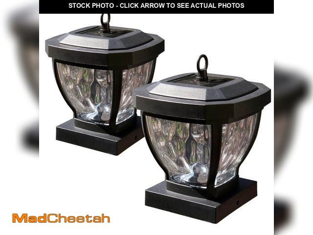 Lot 74-12771414 - CLASSY CAPS Manchester 4 in. x 4 in. Dark Bronze ABS Plastic Outdoor LED Solar Post Cap (2-Pack) - U...