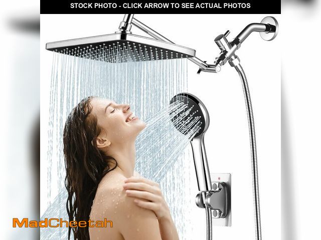 Lot 74-13574067 - RNDIOZD Shower Head with Handheld Combo,11.8 Inch Large Rectangular Rain Shower Head with 5 Modes Ha...