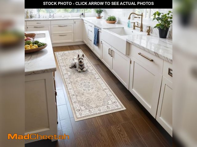 Lot 74-12053175 - Washable 2x5 Hallway Runner Rug: Vintage Water Resistant Kitchen Entryway Rug Ultra Soft Living Room...
