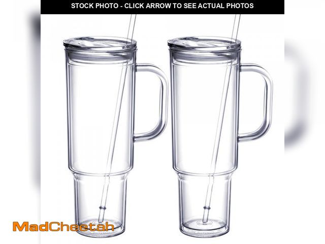 Lot 74-12310088 - MEWAY 40 oz Tumbler with Handle and Straw LidÃ¯Â¼ÅDouble Wall Vacuum Reusable plastic Water Bottle ...