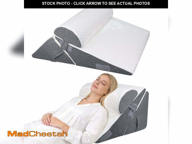 Lot 74-14288823 - Riousery Wedge Pillow Set for Sleeping, 3-Piece Adjustable Memory Foam Support for Back, Legs and Kn...