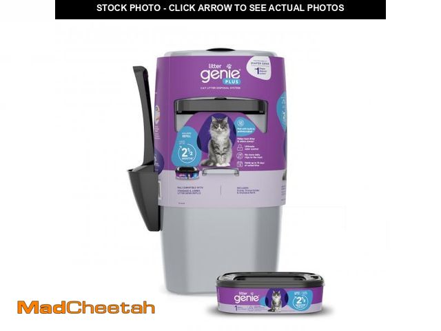 Lot 74-12217902 - Litter Genie Plus Pail (Silver) | Cat Litter Box Waste Disposal System for Odor Control | Includes 1...