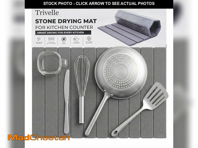 Lot 74-13547563 - Quick Drying Large Stone Drying Mat for Kitchen Counter, Collapsible Dish Drying Rack, Diatomaceous ...