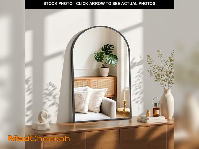 Lot 74-12760510 - Sweetcrispy 20"x31" Arched Black Bathroom Mirrors for Wall, Bathroom Mirrors for Over Sink, Wall Dec...