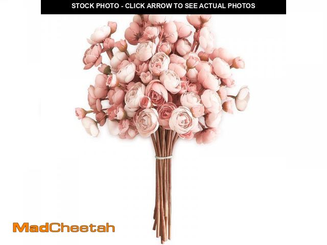 Lot 74-12306629 - Floroom Ranunculus Artificial Flowers 18 Pcs Dusty Rose Faux Silk Mini Ranunculus Bulk Fake Wedding ...