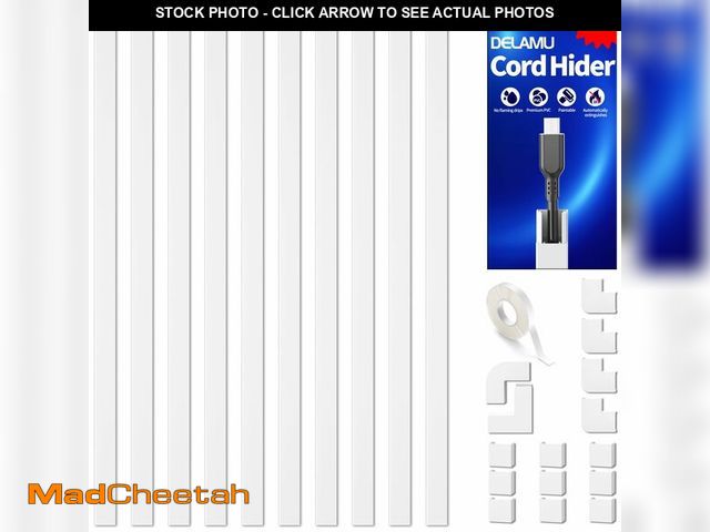 Lot 74-13542033 - Delamu 157in Cord Covers for Wires on Wall, Cord Hider for 1 Cord, Paintable Cable Hider, Cable Mana...