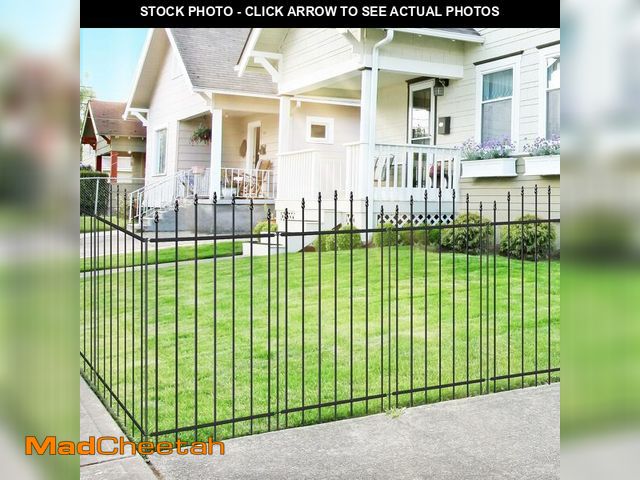 Lot 74-13213949 - FOREHOGAR Metal Garden Fence 42 in H x 12 ft L, 6 Panels + 7 Stakes Border Dog Fence Panels Animal B...