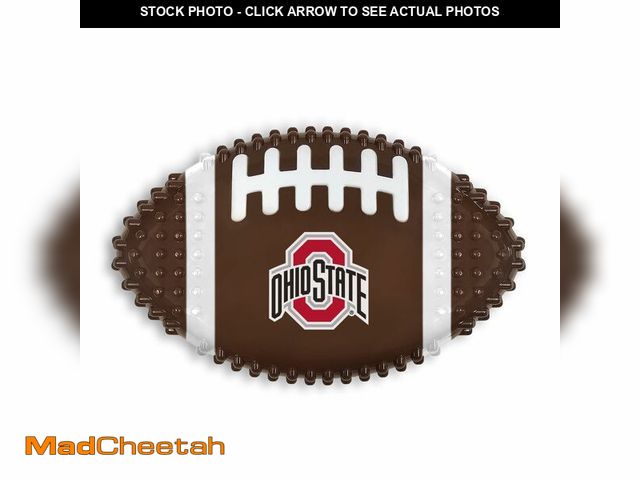 Lot 74-12704047 - NCAA Ohio State Buckeyes Mega-Chew Hard Nylon Bacon-flavored Dog Bone Football Chew Toy. Interactive...