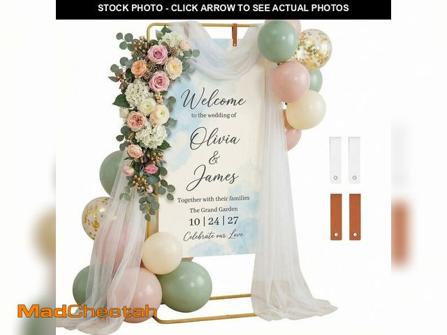 Lot 74-14433651 - Wedding Welcome Sign Stand, 68"x31"x20" Welcome to our Wedding Sign Holder Adjustable Elegant Welcom...