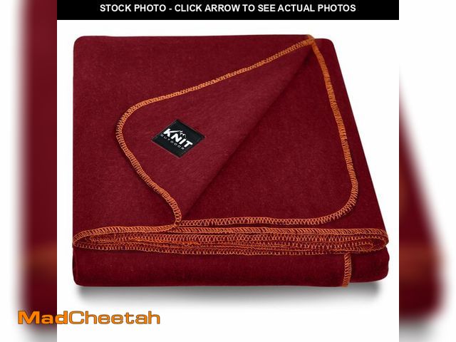 Lot 74-12974150 - Knit Outdoor Large Military Wool Blanket - Warm &amp; Thick Emergency Survival Blanket Great for Cam...