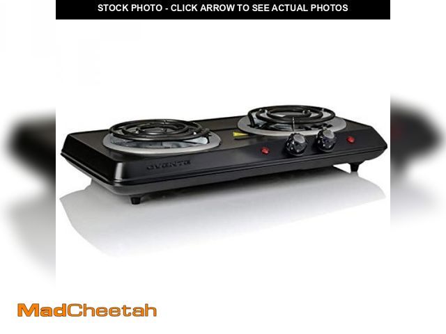 Lot 74-11987929 - OVENTE Electric Countertop Double Burner, 1700W Cooktop with 6" and 5.75" Stainless Steel Coil Hot P...