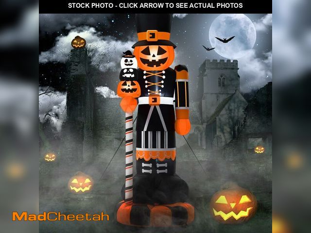 Lot 74-12710600 - Civaner 7 FT Inflatable Halloween Pumpkin Nutcracker Outdoor Decoration, Giant Blow up Pumpkin Soldi...