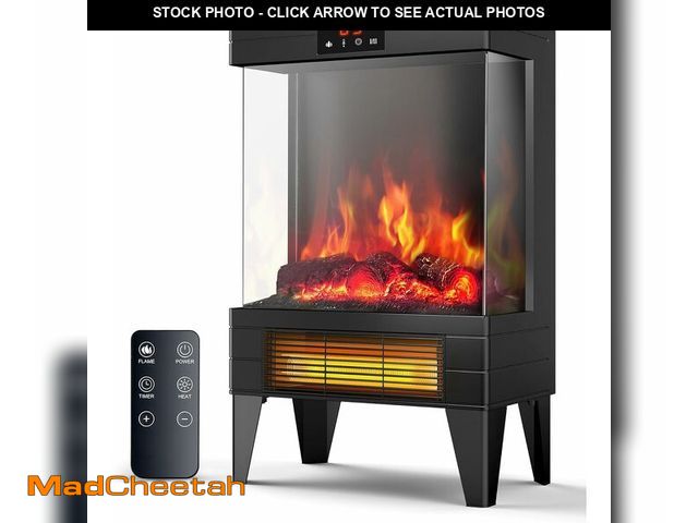 Lot 74-13710284 - Oylus Electric Fireplace Stove Heater - Freestanding Fireplace Heater for Indoor Use with Realistic ...
