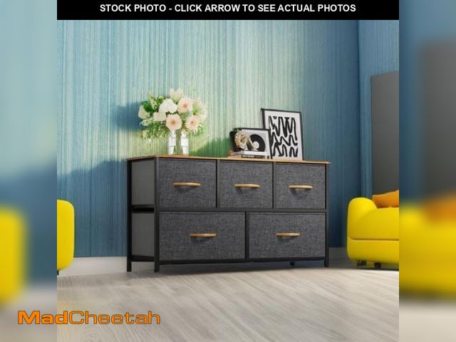 Lot 74-12400291 - YITAHOME Dresser with 5 Drawers - Fabric Storage Tower, Organizer Unit for Bedroom, Living Room, Clo...
