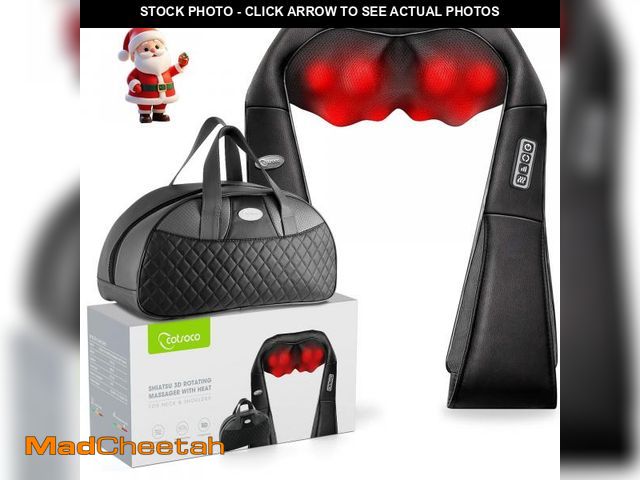 Lot 74-12048508 - cotsoco Shiatsu Back Neck and Shoulder Massager with Heat,Deep Tissue 3D Kneading Pillow, Electric F...