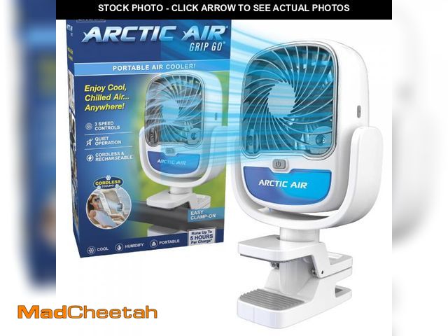 Lot 74-12111360 - Arctic Air Grip Go Evaporative Cooler, Cordless &amp; Portable Fan with 3 Speeds, Universal Clamp 36...