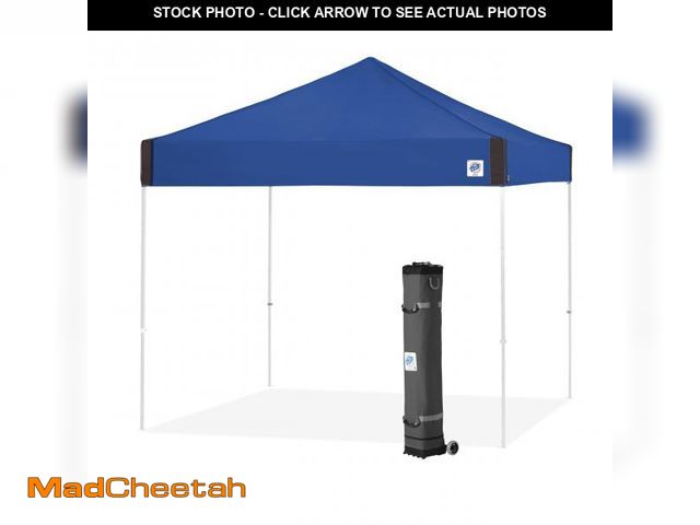 Lot 74-12266379 - E-Z UP Pyramid Instant Shelter Canopy Pop Up Tent, 10' x 10' with Wide-Trax Roller Bag &amp; 4 Piece...