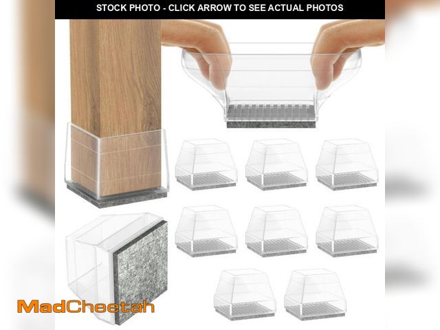 Lot 74-11548108 - CHWM Silicone Square Chair Leg Floor Protectors for Hardwood, Easy to Move, 8 PCS,Fit: 2 1/4-2 3/4",...
