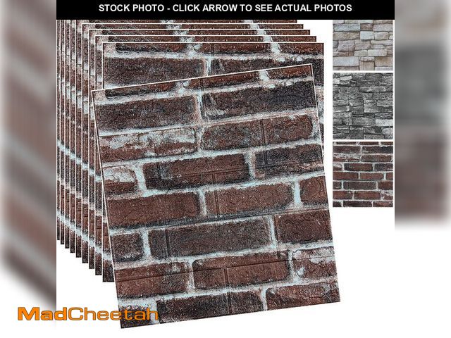 Lot 74-12697284 - 20PCS 3D Wall Panels Peel and Stick 3D Brick Wallpaper Peel and Stick Faux Stone Wall Panel Foam Bri...