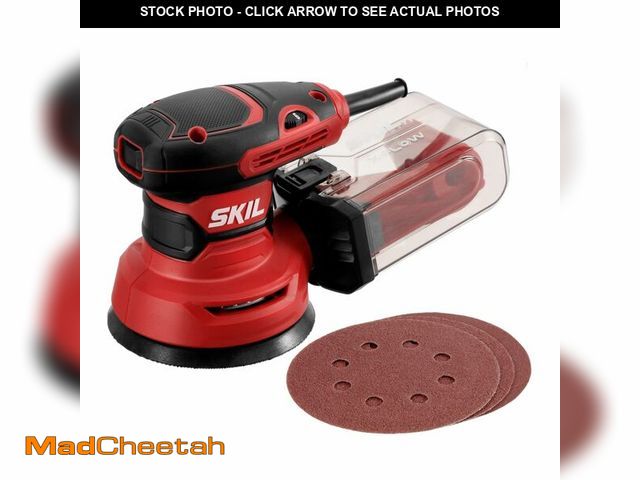 Lot 74-13043989 - SKIL 5Ã¢â¬Â Random Orbital Sander with Cyclonic Dust Box &amp; 3pc Sanding Sheet - SR211601, Multi...