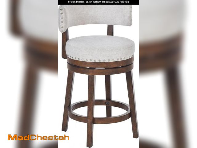 Lot 74-12510023 - COLAMY Swivel Bar Stool, Modern Swivel Barstool with Back, Counter Height Bar Stools, 25 Inch Uphols...