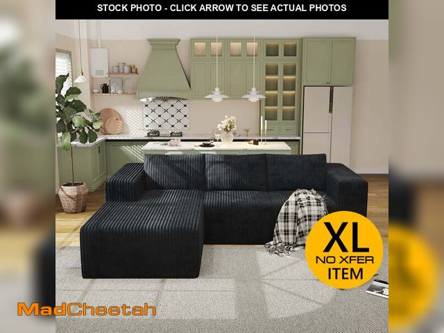 Lot 74-14587914 - YVDNHP Modular Cloud Sofa, 107.8" L-Shaped Sectional Sofa - No Assembly Required, Flannel Fabric Dee...