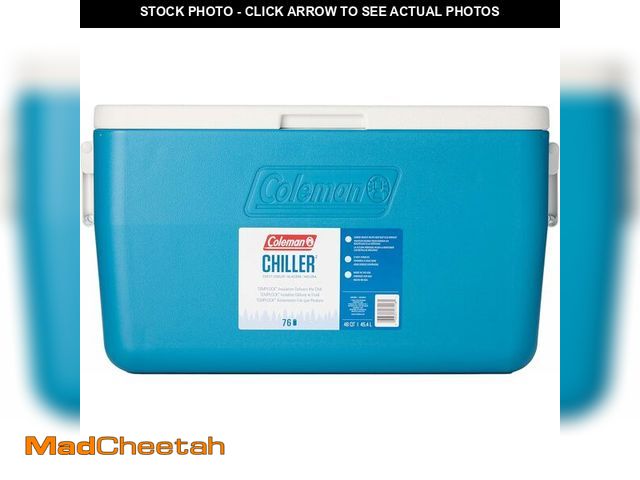 Lot 74-13041938 - Coleman Chiller 48qt Insulated Portable Cooler with Ice Retention &amp; Heavy-Duty Handles, Made in ...
