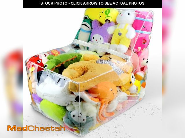 Lot 74-12699453 - Clear Stuffed Animal Storage, Waterproof Stuffed Animal Bean Bag Chair Cover for Kids, Large PVC Plu...