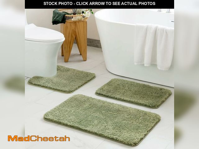 Lot 74-14211365 - MIULEE Bathroom Rugs Sets 3 Piece Including U Shaped Toilet Rug - Soft Absorbent Bath Mats Set with ...