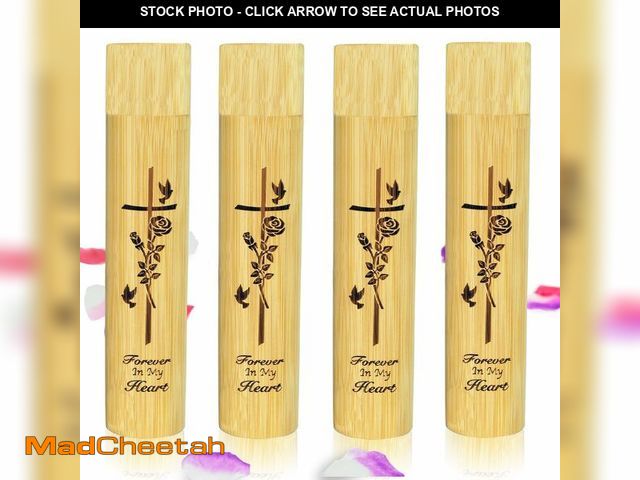 Lot 74-14213354 - Set of 4 Small Bamboo Scattering Urn Tube for Human Ashes, ECO Friendly Bamboo Spreading Cremation T...