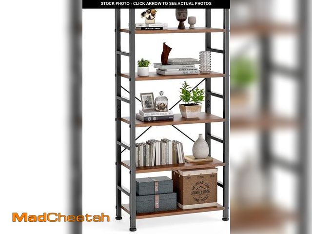Lot 74-12098164 - DUMOS 5 Tiers Bookshelf, Classical Modern Book Shelf, Tall Display Shelves in Living Room/Home/Offic...