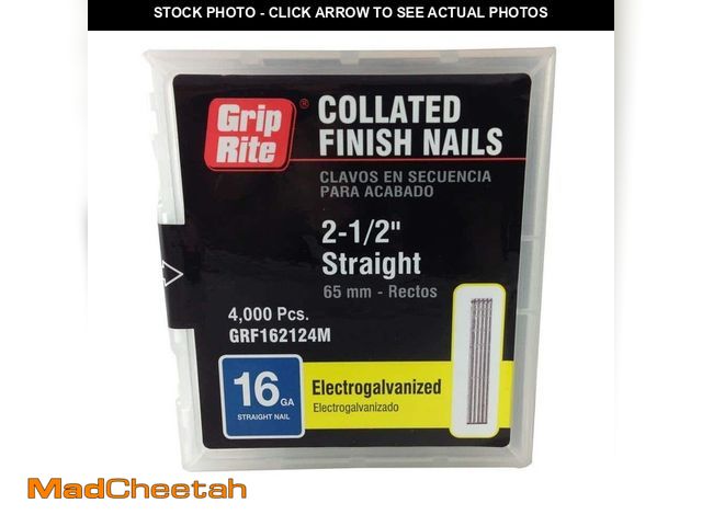 Lot 74-14373309 - *USED* Grip-Rite 2-1/2 in. x 16-Gauge Electrogalvanized Steel Finish Nails 4000 per Box *USED*  - UN...