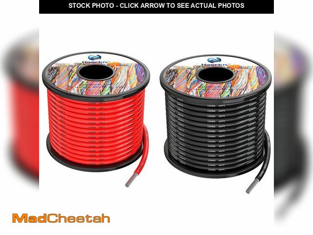 Lot 74-12968051 - 12 awg 3.3mmÃÂ² Silicone Electrical Wire Cables 60 Feet [30ft Black and 30ft Red] 12 Gauge High Tem...