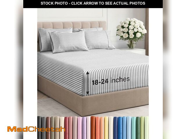 Lot 74-14266885 - Extra Deep Full Sheet Set - 6 Piece Breathable and Cooling Sheets - Hotel Luxury Bedding for Women, ...