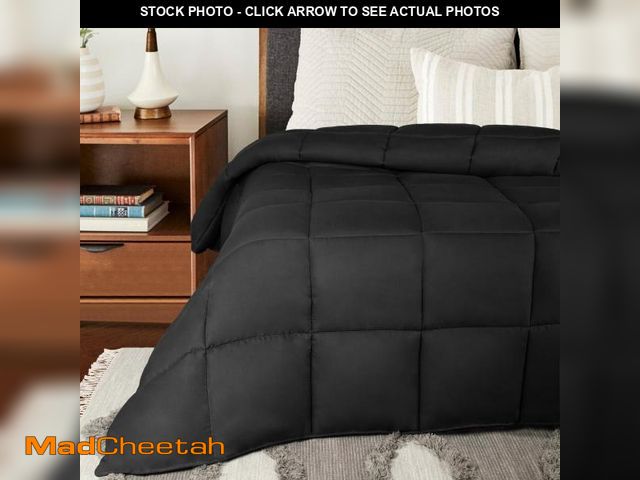 Lot 74-12405661 - Superior Solid Comforter Down Alternative Bedding, Twin/Twin XL, Black - UNUSED
