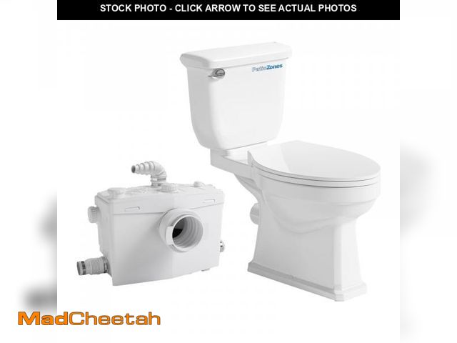 Lot 74-12281561 - 800W HIGH POWER Upflush Toilet for Basement, Macerating System &amp; Macerator Pump, 4 Inlets, 36FT/...