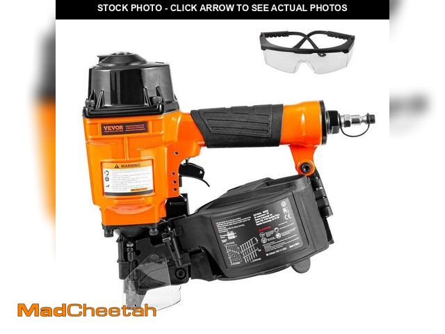 Lot 74-14193306 - VEVOR Coil Siding Nailer MCN55,1 in. to 2-1/4 in. 15 Degree Pneumatic Siding Nail Gun, 70-120PSI Air...