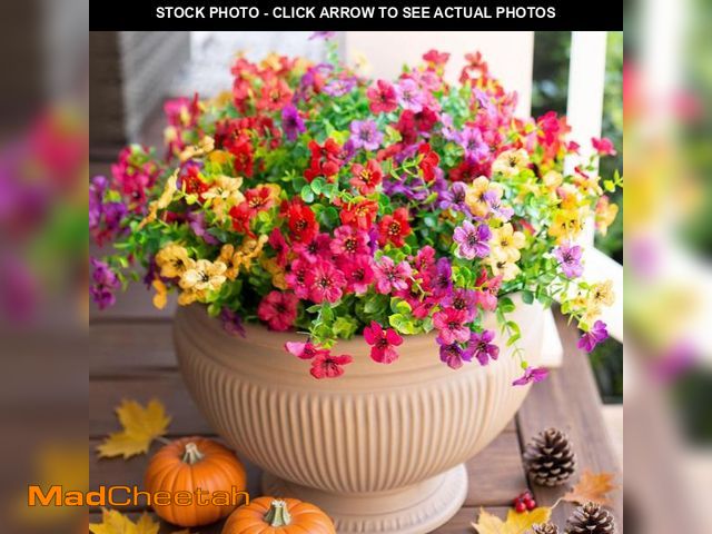 Lot 74-12116056 - HyeFlora Artificial Flowers for Outdoor Indoor Garden Home Decoration, Faux Flower Daisy with Eucaly...