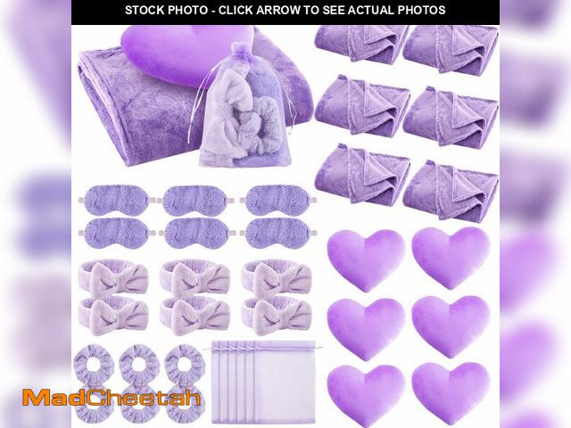 Lot 74-13563917 - Fanfanwin 36 Pcs Sleepover Party Supplies for Girl Spa Slumber Birthday Favors Throw Blanket Pillow ...