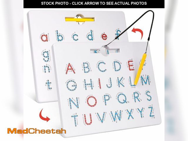 Lot 74-12700997 - GAMENOTE Double Sided Magnetic Letter Board - 2 in 1 Alphabet Magnets Tracing Board for Toddlers ABC...