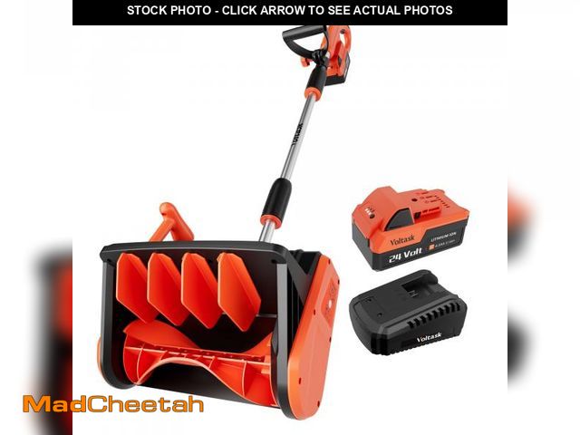 Lot 74-12140095 - VOLTASK Cordless Snow Shovel, 24V | 13-Inch | 4-Ah Cordless Snow Blower, Battery Snow Blower with Di...