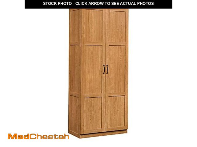 Lot 74-12135242 - Sauder Select Storage Cabinet, Highland Oak - UNUSED
