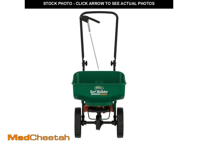 Lot 74-13048623 - Scotts Turf Builder EdgeGuard Mini Push Broadcast Spreader Holds up to 5,000 sq. ft. for Seed, Ferti...