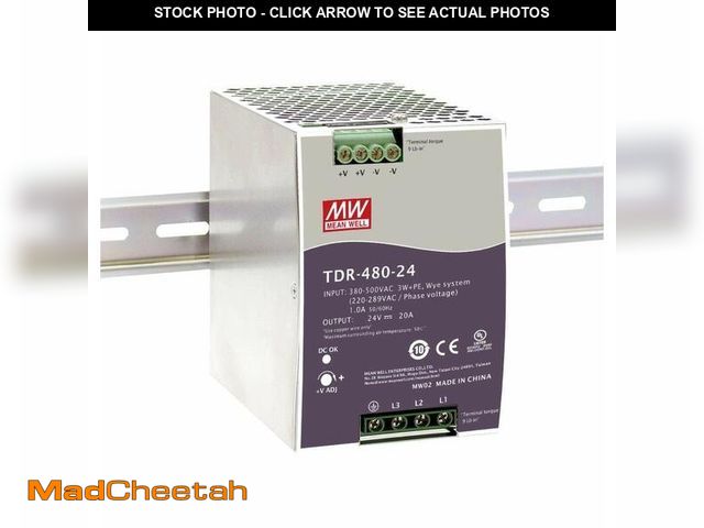 Lot 74-12506269 - Three Phase Industrial DIN Rail Power Supply, 24V 20A 480W - UNUSED