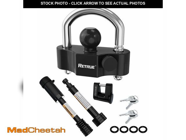 Lot 74-12716561 - RETRUE Heavy-Duty Keyed-Alike Trailer Lock Set - Universal Coupler, Dual Hitch Receiver Pin, and Tra...
