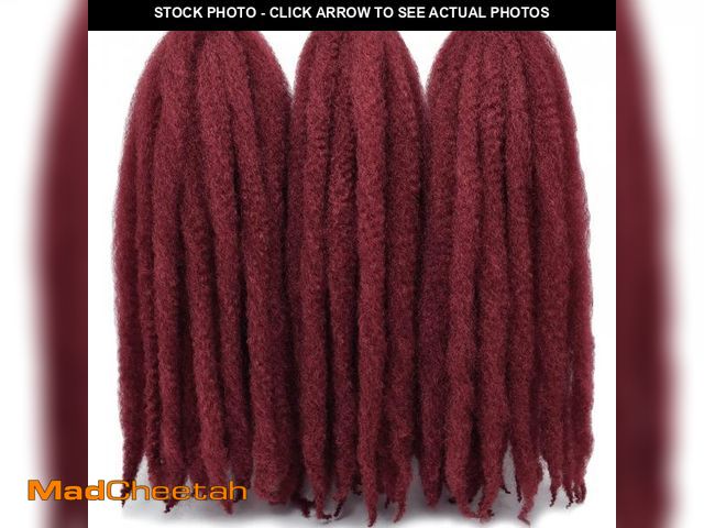 Lot 74-11554012 - Ms.Priceless Burgundy 24 inch Cuban Twist hair Marley Twist Braiding Hair for Black Woman (#Burgundy...