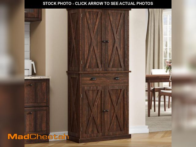 Lot 74-12163895 - YITAHOME 72'' Tall Kitchen Pantry Cabinets, Farmhouse Storage Cabinets with Barn Doors, Drawer Ã¯Â¼â...