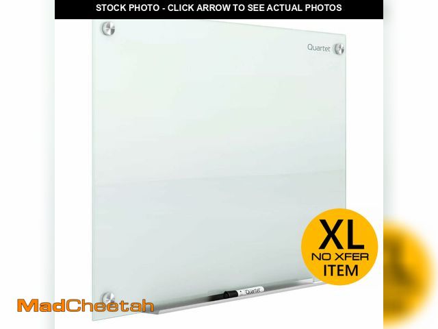 Lot 74-14610605 - Quartet Whiteboard, Glass Dry Erase Board, Magnetic, 6' x 4', Infinity Frameless Mounting, White Sur...