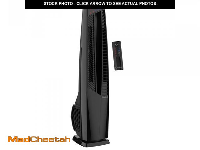 Lot 74-12486975 - Lasko 38" Duo Comfort High Velocity Fan and Electric Ceramic Space Heater, Remote, Black, FHV801 - U...